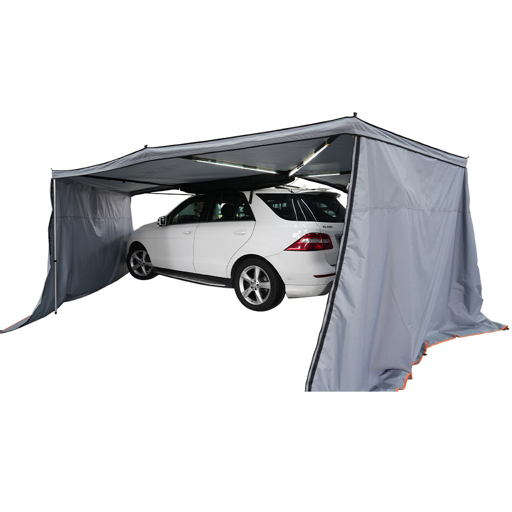 Vehicle awning extended from a 4x4